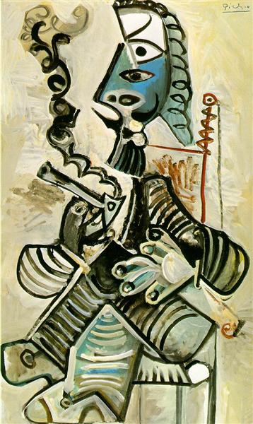 Pablo Picasso Classical Oil Painting Man With Pipe Homme La Pipe